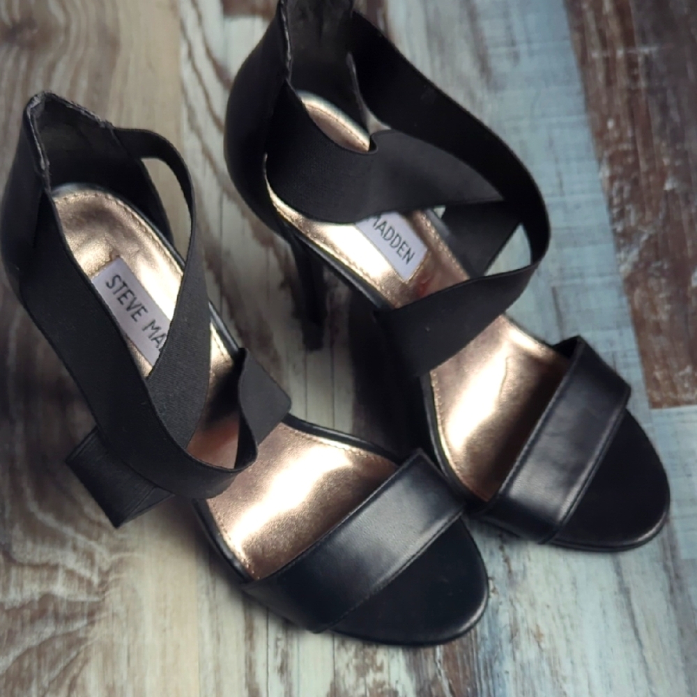Steve Madden Black Strappy Heels